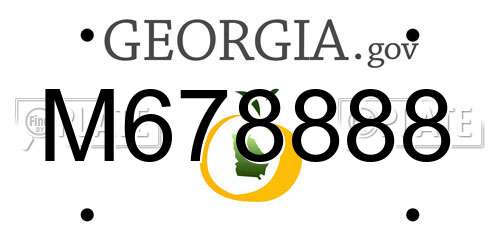 M678888 Georgia License Plate