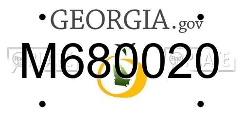 M680020 Georgia License Plate