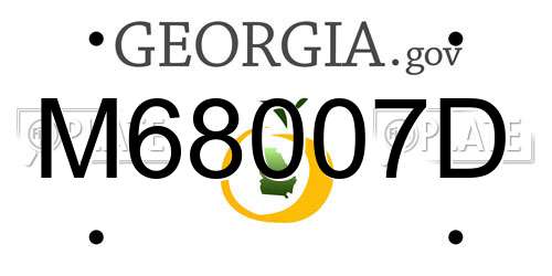 M68007D Georgia License Plate
