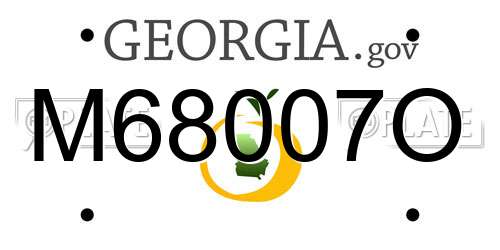 M68007O Georgia License Plate