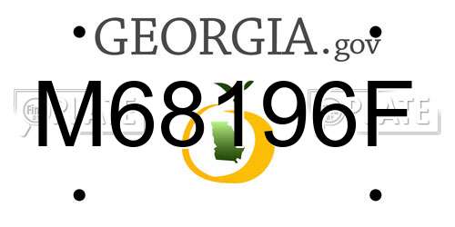 M68196F Georgia License Plate