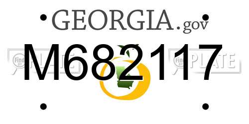 M682117 Georgia License Plate
