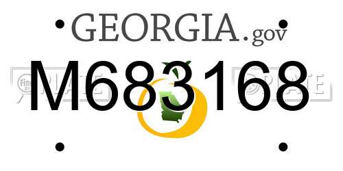 M683168 Georgia License Plate