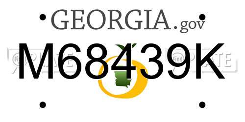 M68439K Georgia License Plate