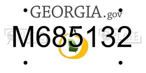 M685132 Georgia License Plate