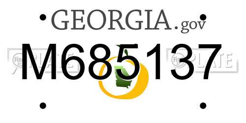 M685137 Georgia License Plate
