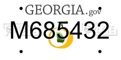 M685432 Georgia License Plate