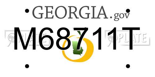 M68711T Georgia License Plate