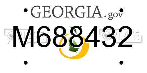 M688432 Georgia License Plate