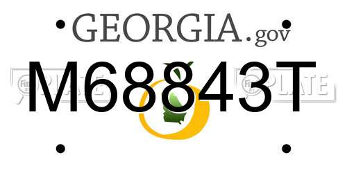 M68843T Georgia License Plate
