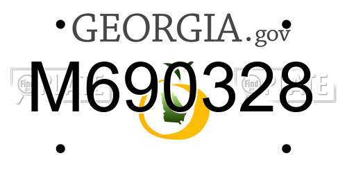 M690328 Georgia License Plate