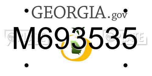 M693535 Georgia License Plate