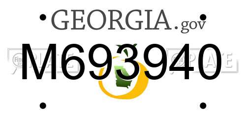 M693940 Georgia License Plate