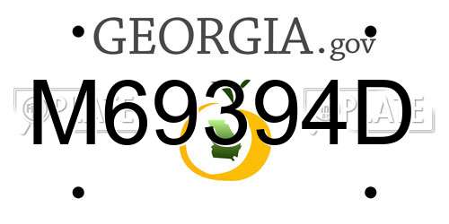 M69394D Georgia License Plate