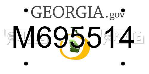 M695514 Georgia License Plate