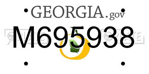 M695938 Georgia License Plate