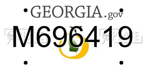 M696419 Georgia License Plate
