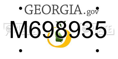 M698935 Georgia License Plate