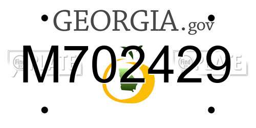 M702429 Georgia License Plate