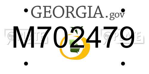 M702479 Georgia License Plate