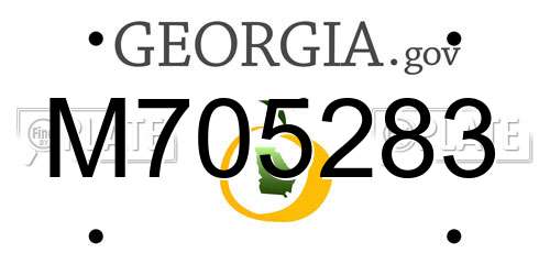 M705283 Georgia License Plate