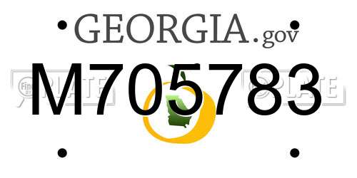 M705783 Georgia License Plate