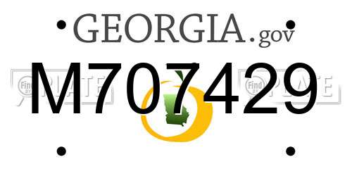M707429 Georgia License Plate