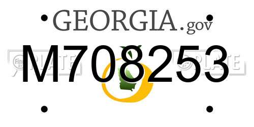 M708253 Georgia License Plate