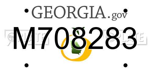 M708283 Georgia License Plate
