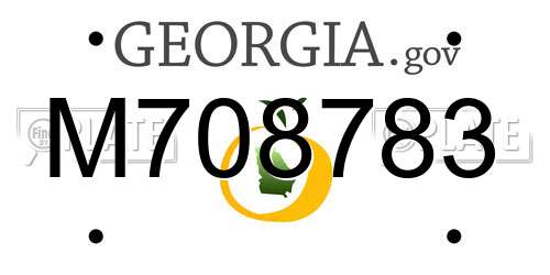 M708783 Georgia License Plate