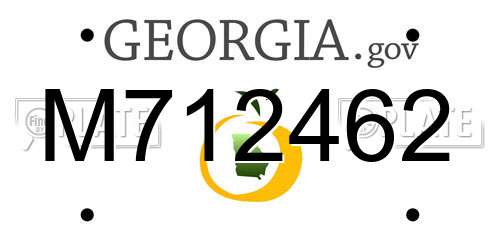 M712462 Georgia License Plate