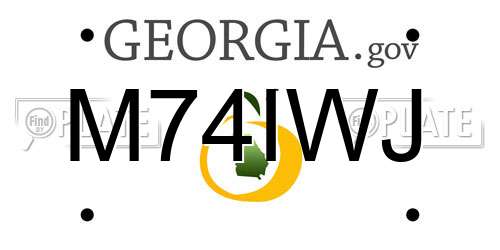 M74IWJ Georgia License Plate