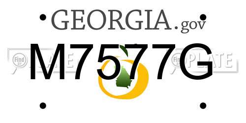 M7577G Georgia License Plate