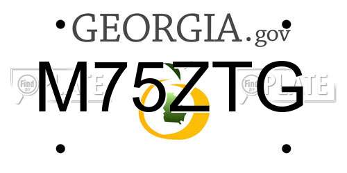 M75ZTG Georgia License Plate