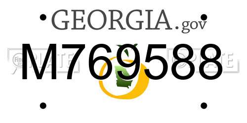 M769588 Georgia License Plate