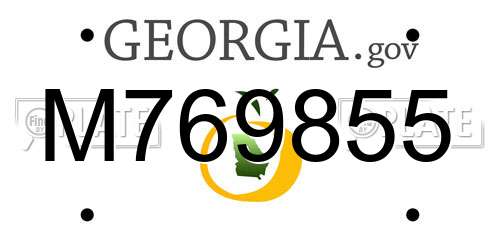 M769855 Georgia License Plate