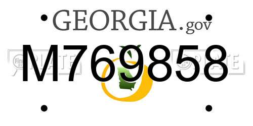 M769858 Georgia License Plate