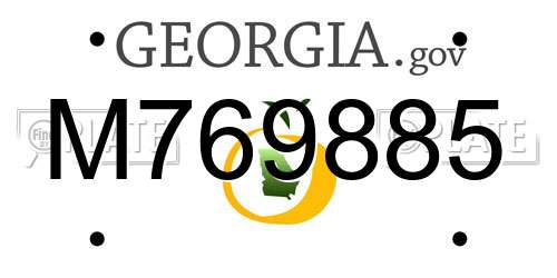 M769885 Georgia License Plate