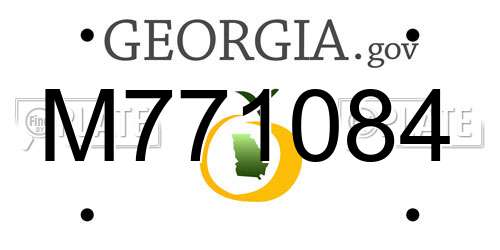 M771084 Georgia License Plate