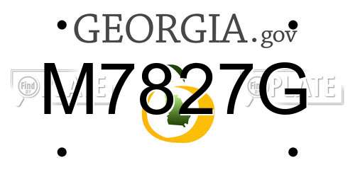 M7827G Georgia License Plate