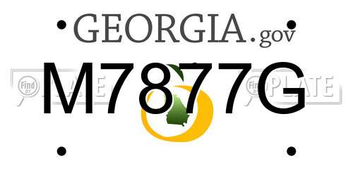 M7877G Georgia License Plate