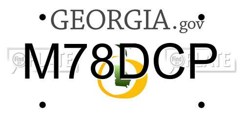 M78DCP Georgia License Plate