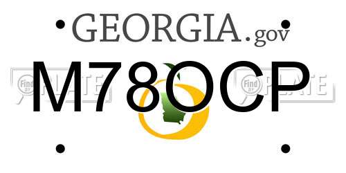 M78OCP Georgia License Plate