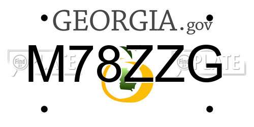 M78ZZG Georgia License Plate