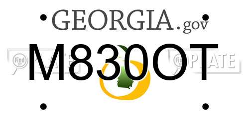 M830OT Georgia License Plate