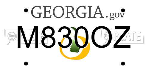 M830OZ Georgia License Plate