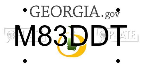 M83DDT Georgia License Plate