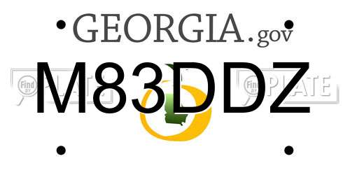 M83DDZ Georgia License Plate