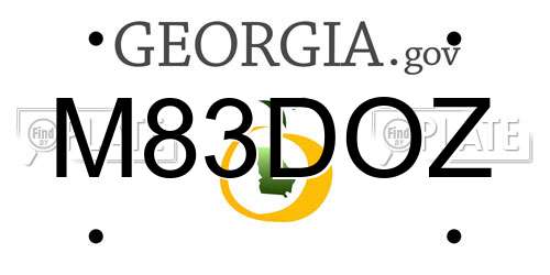 M83DOZ Georgia License Plate