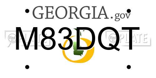 M83DQT Georgia License Plate
